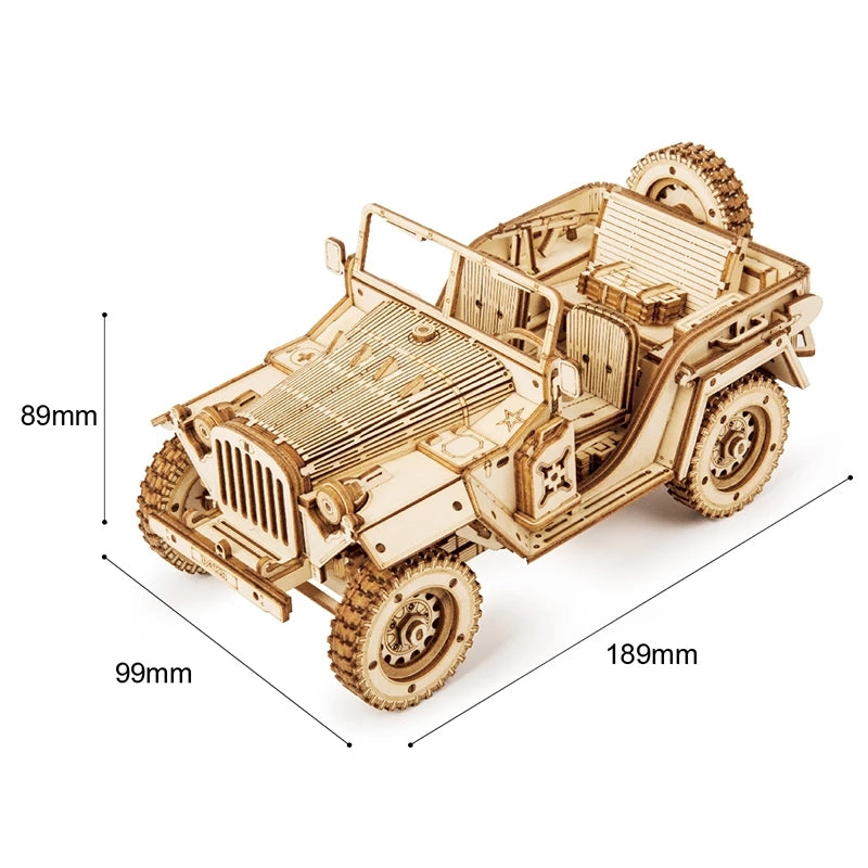 3D Wooden Puzzle Army Jeep Model Kit