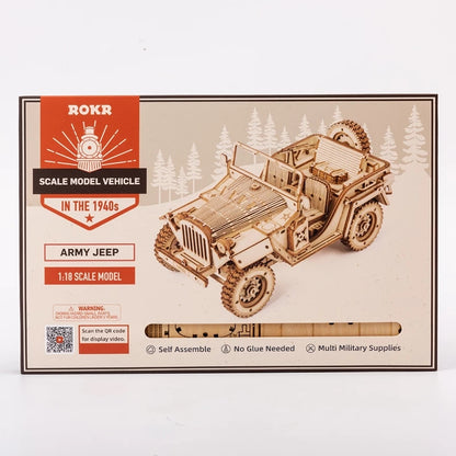 3D Wooden Puzzle Army Jeep Model Kit