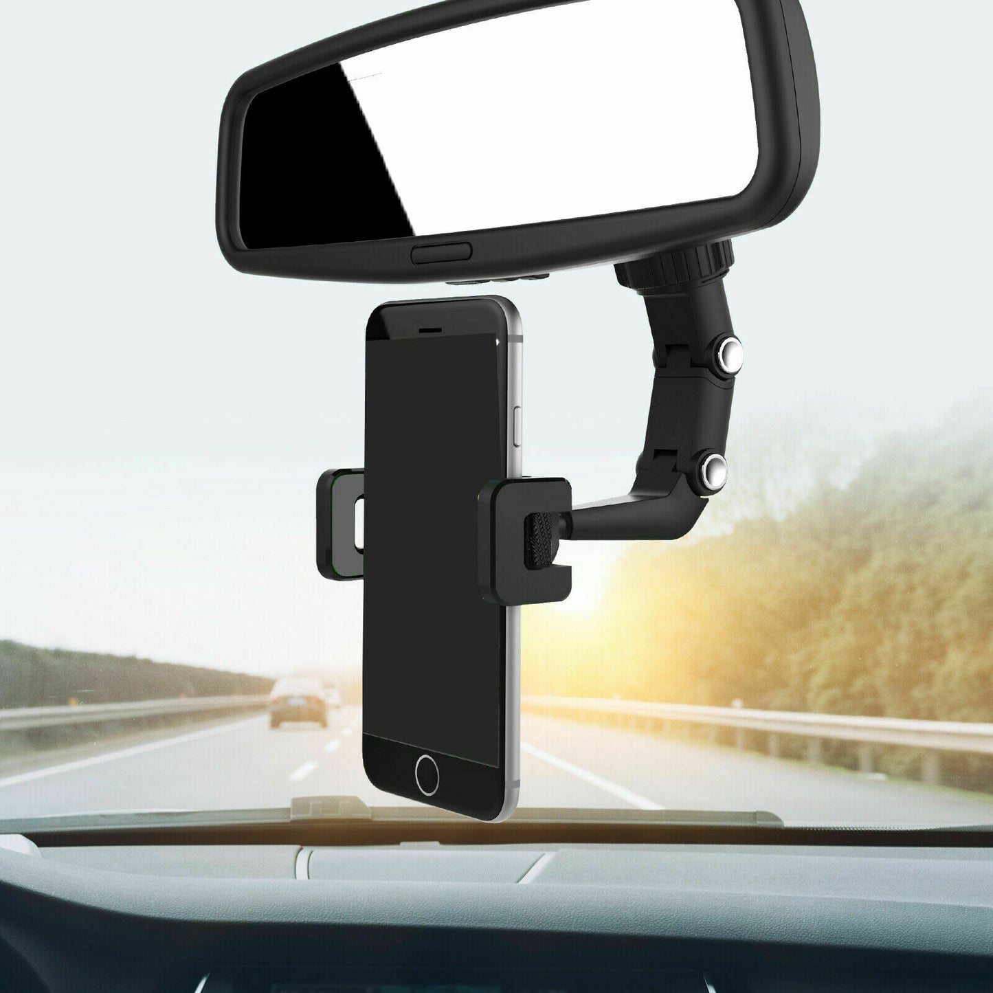 Universal 360 Rotation Car Rear View Mirror Mount Stand GPS Cell Phone Holder US