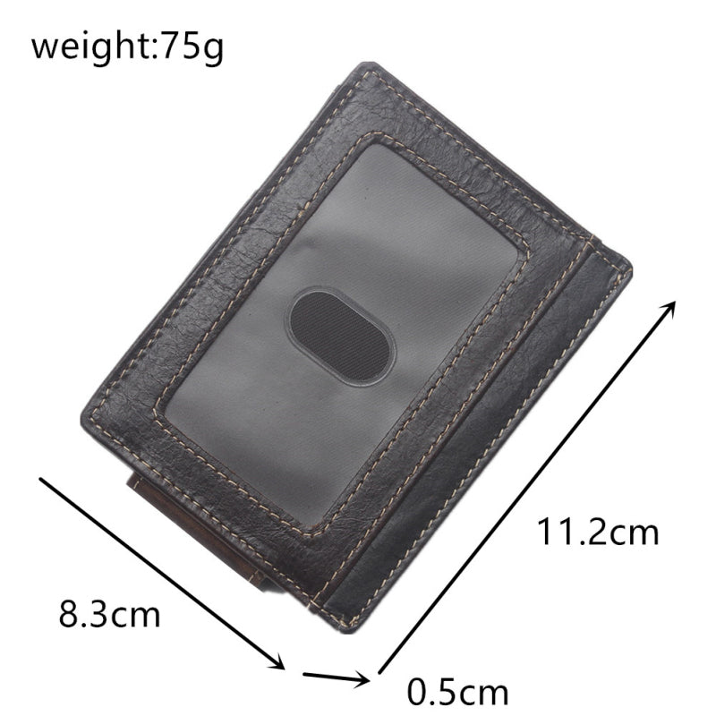 Ultra-thin Anti-magnetic RFID Oil Wax Leather Multifunctional Wallet