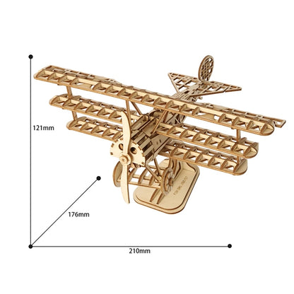 Robotime Airplane Model 3D Laser Cutting Wooden Puzzle Assembly Toy for Kids and Adults Teens Gifts