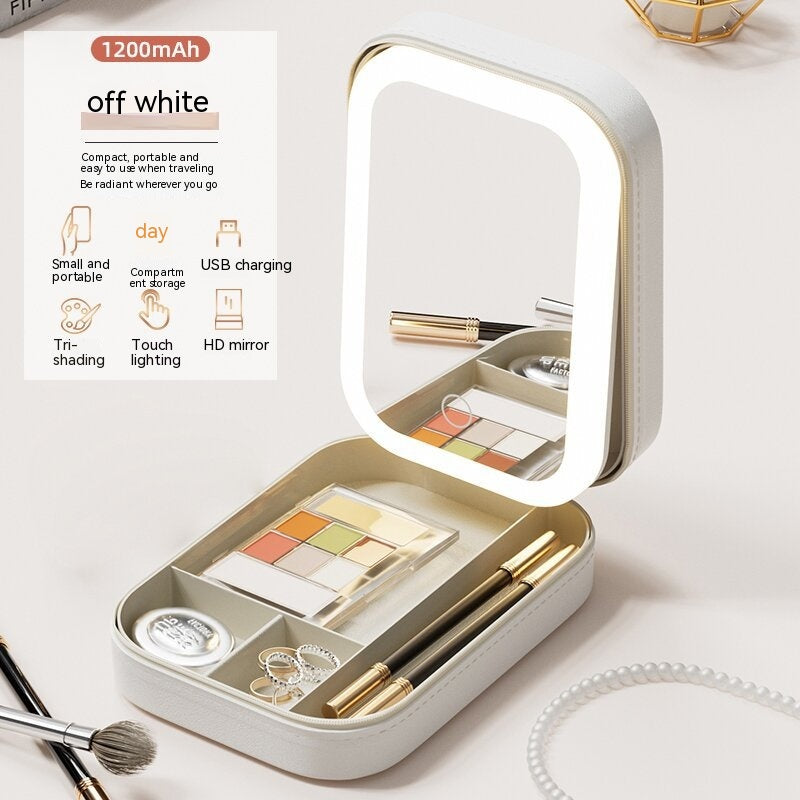 Portable Makeup Box- LED Light Mirror -USB