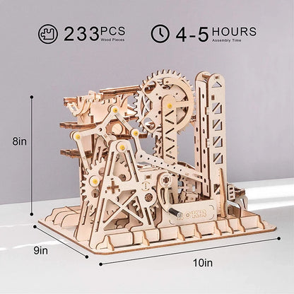 Robotime ROKR Blocks Marble Race Run Maze Balls Track DIY 3D Wooden Puzzle Coaster Model Building Kits Toys for Drop Shipping