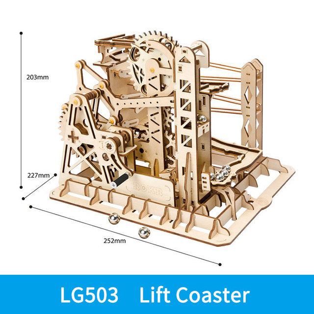 Robotime ROKR Blocks Marble Race Run Maze Balls Track DIY 3D Wooden Puzzle Coaster Model Building Kits Toys for Drop Shipping