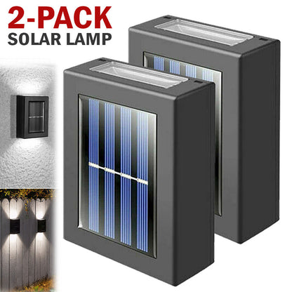 2 Pack New Solar Deck Lights Outdoor Waterproof LED