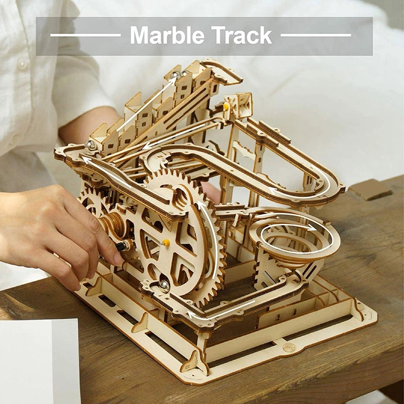 Robotime ROKR Blocks Marble Race Run Maze Balls Track DIY 3D Wooden Puzzle Coaster Model Building Kits Toys for Drop Shipping