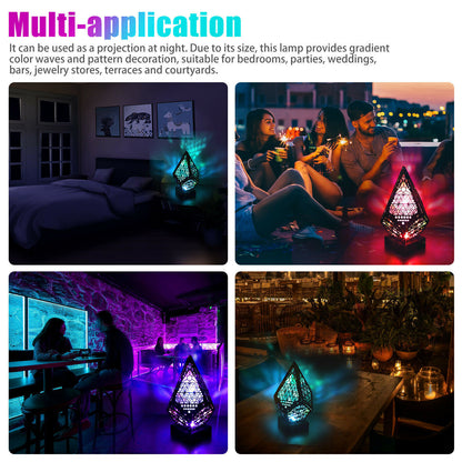 3D Colorful Bohemian LED Night Light Polar Star Starry Sky Floor Projection Lamp