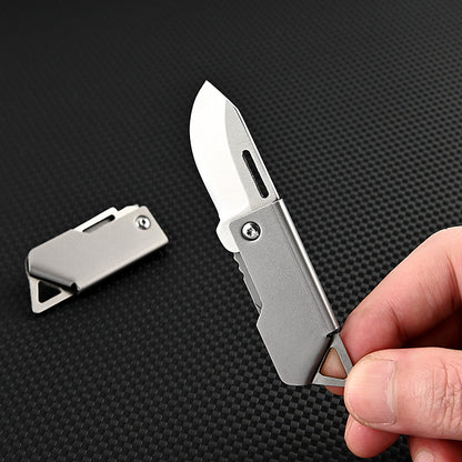 D2 Stainless Steel Foldable Camping Knife Keychain