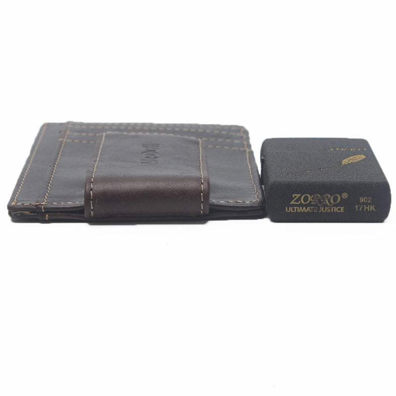 Ultra-thin Anti-magnetic RFID Oil Wax Leather Multifunctional Wallet