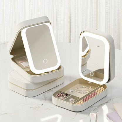 Portable Makeup Box- LED Light Mirror -USB