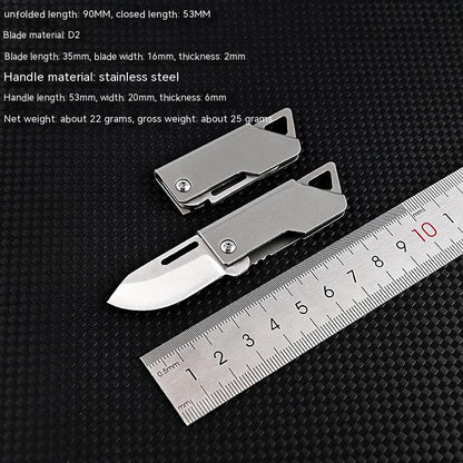 D2 Stainless Steel Foldable Camping Knife Keychain