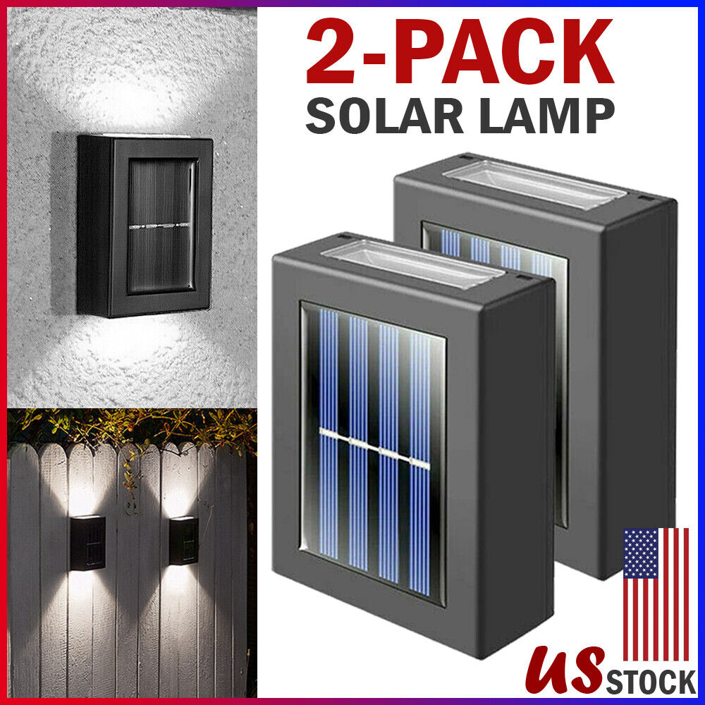 2 Pack New Solar Deck Lights Outdoor Waterproof LED