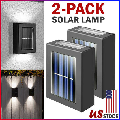 2 Pack New Solar Deck Lights Outdoor Waterproof LED