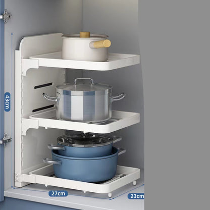 Kitchen Pot Rack Multi-layer Shelving Pot Under The Sink Cabinet Layered Storage