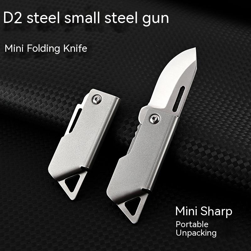 D2 Stainless Steel Foldable Camping Knife Keychain