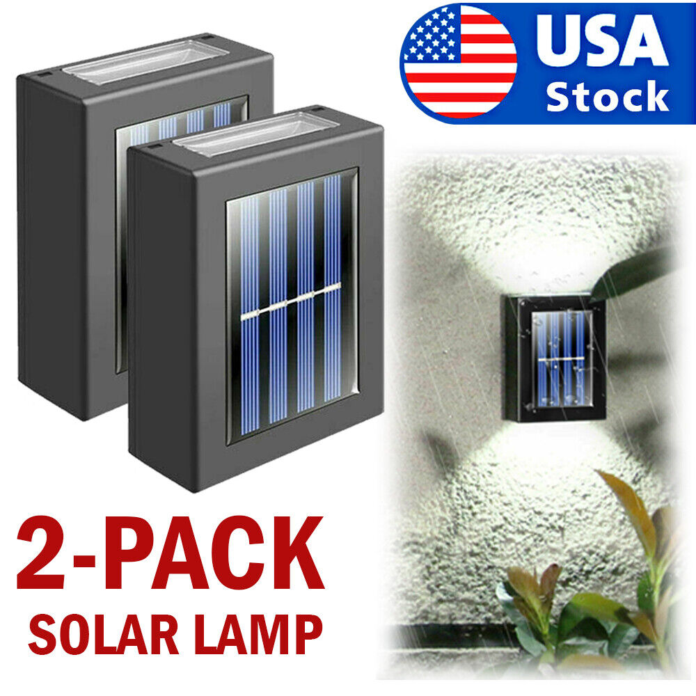 2 Pack New Solar Deck Lights Outdoor Waterproof LED