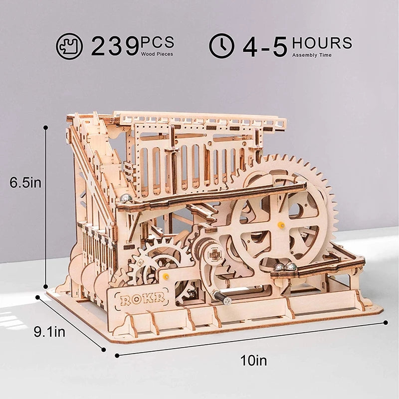 Robotime ROKR Blocks Marble Race Run Maze Balls Track DIY 3D Wooden Puzzle Coaster Model Building Kits Toys for Drop Shipping