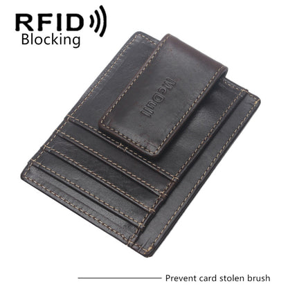 Ultra-thin Anti-magnetic RFID Oil Wax Leather Multifunctional Wallet