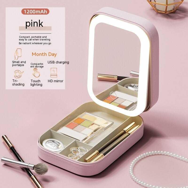 Portable Makeup Box- LED Light Mirror -USB