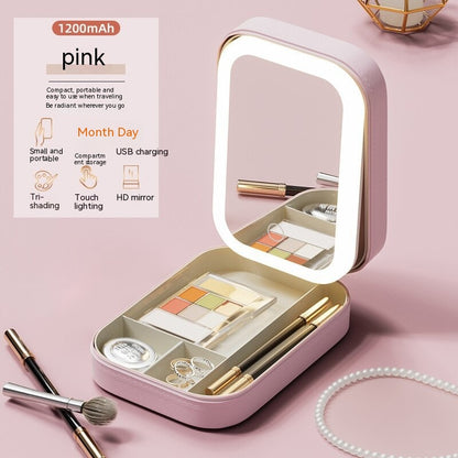 Portable Makeup Box- LED Light Mirror -USB