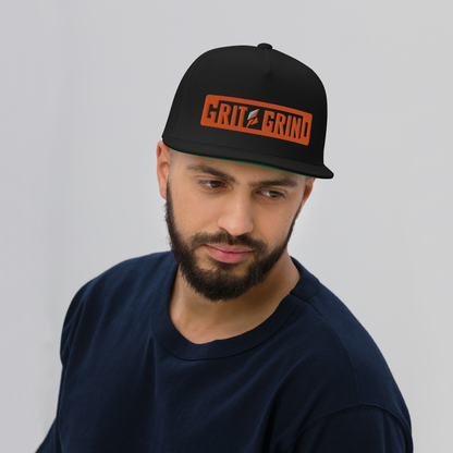 Flat Bill Orange Lettering