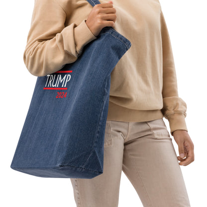 Organic denim tote bag