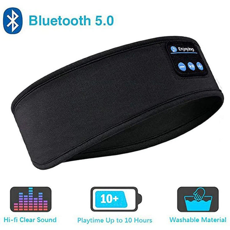 Wireless Bluetooth Headset Elastic Sports Headband over the Ear Hairband Earbuds Music Sleeping Eye Mask Wireless Headphones